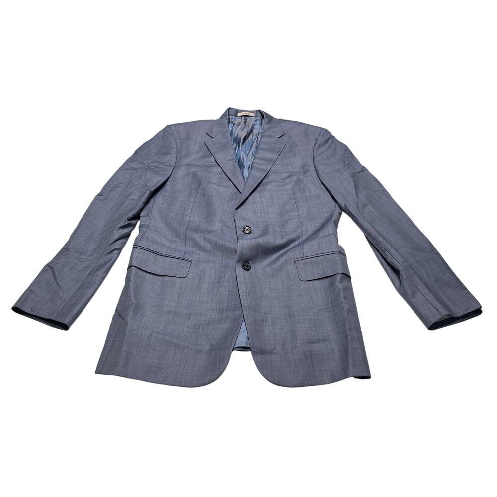12-41 HICKEY FREEMAN Men's 100% Worsted Wool Blazer Blue Size 42L